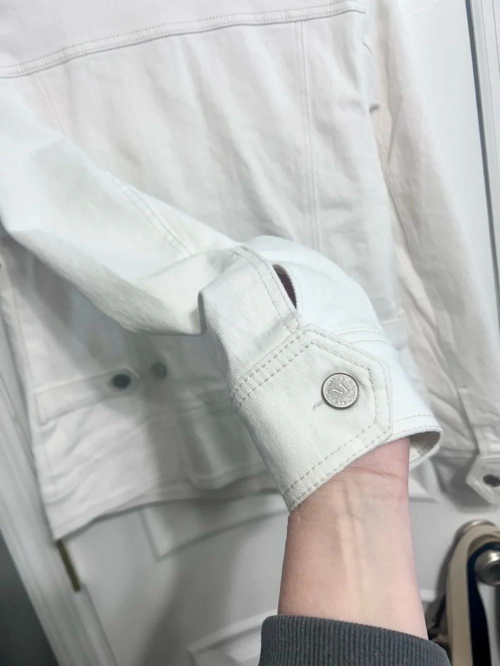 Martha Stewart White Denim Jacket - Picture 3 of 7